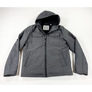 Levi's Mens Softshell Sherpa Lined Hooded Storm Coat Utility Jacket Gray Small S